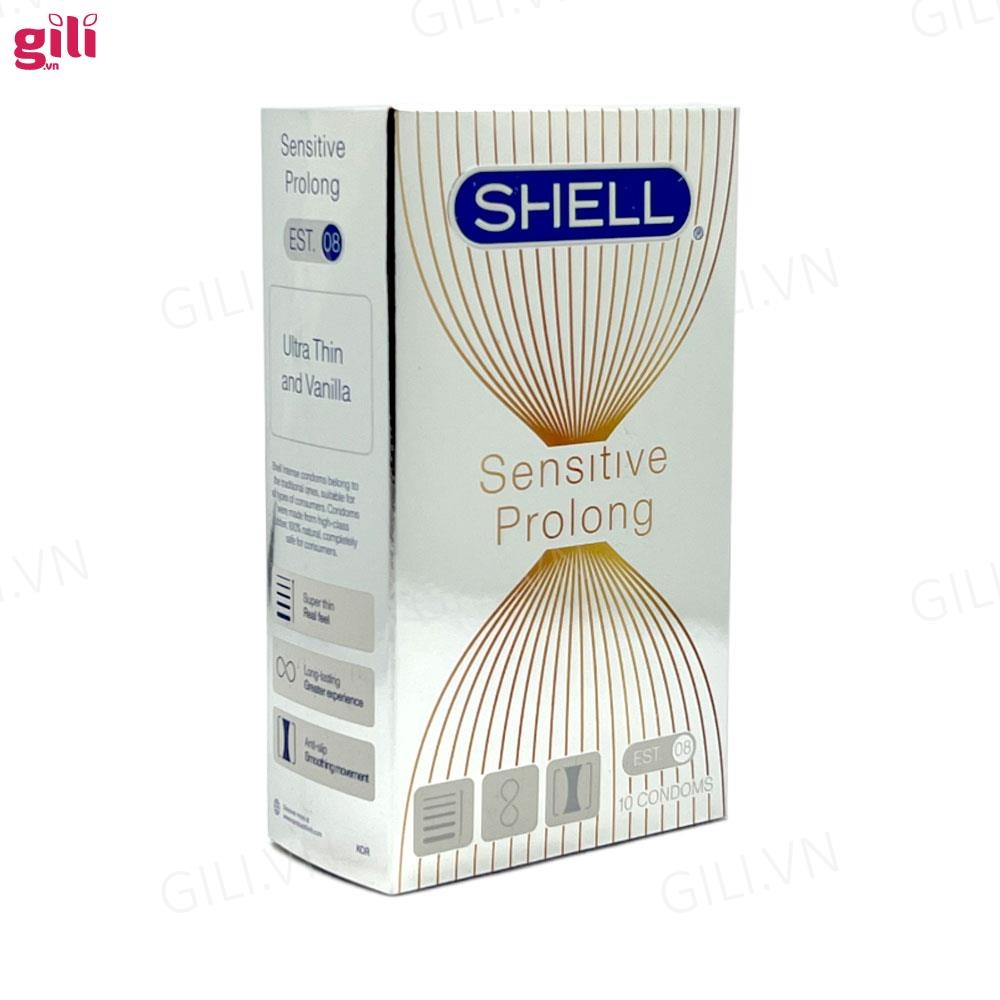 Bao cao su Shell Sensitive Prolong hộp 10 chiếc kéo dài thời gian chính hãng