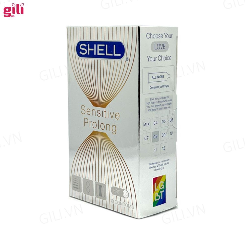 Bao cao su Shell Sensitive Prolong hộp 10 chiếc kéo dài thời gian chính hãng