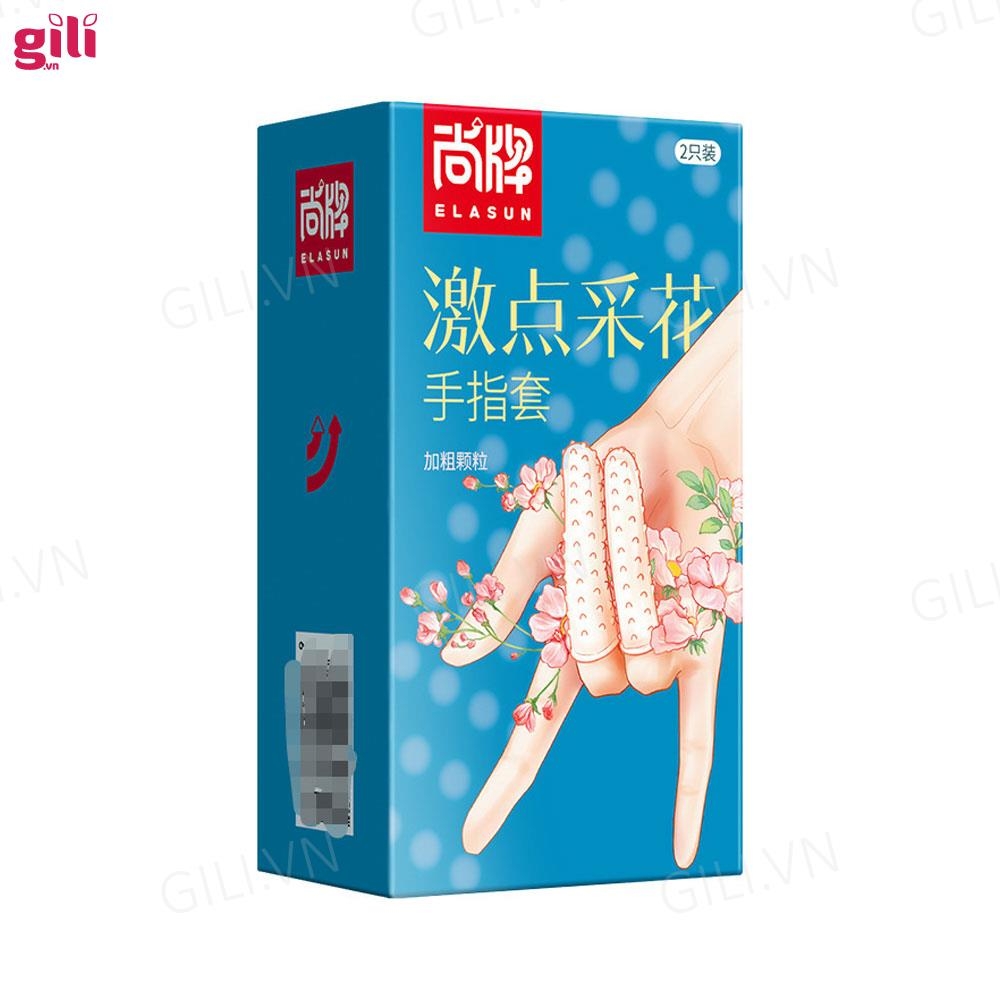 Bao cao su đôn ngón tay Elasun xanh 2 chiếc chính hãng