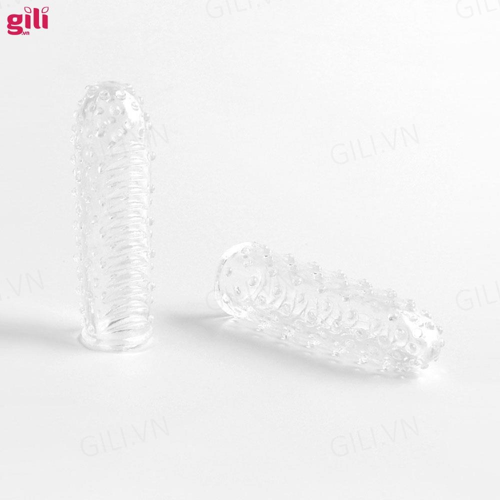 Bao cao su đôn ngón tay Elasun xanh 2 chiếc chính hãng