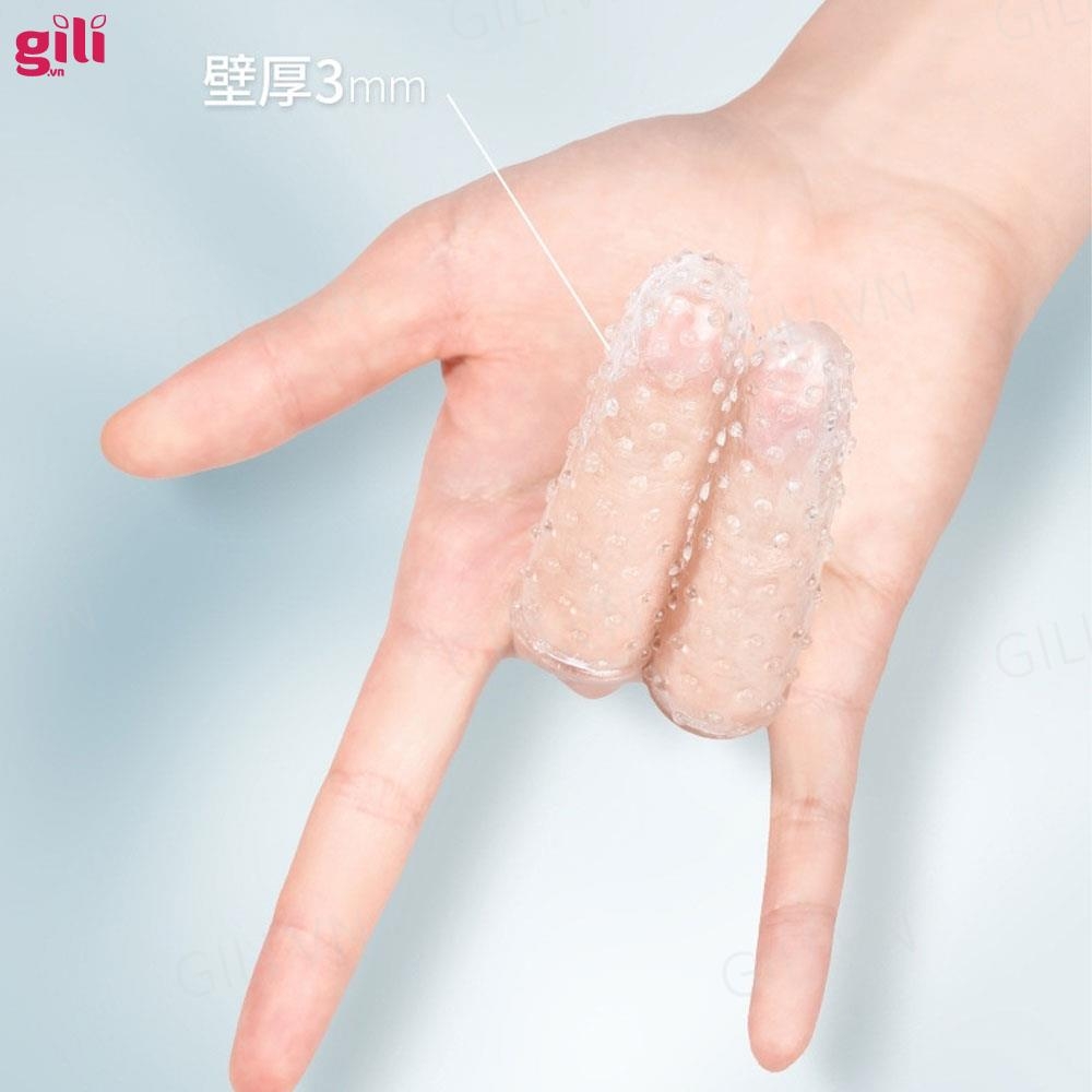 Bao cao su đôn ngón tay Elasun xanh 2 chiếc chính hãng