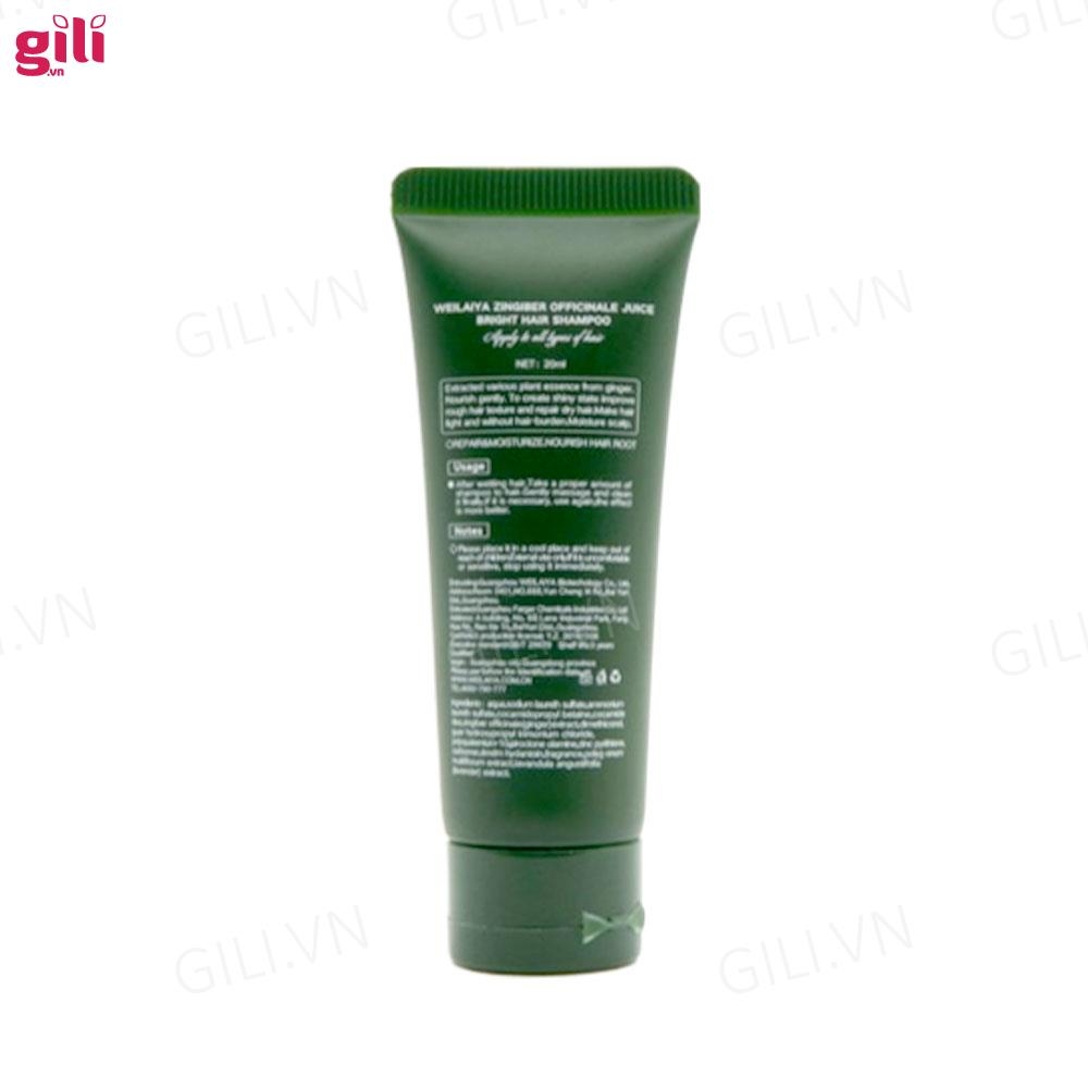 Bộ gội xả Hà Thủ Ô Weilaiya Zingiber 20ml + 20ml chính hãng