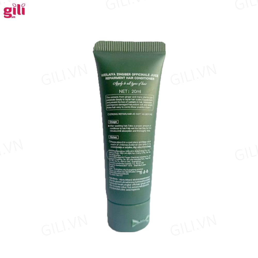 Bộ gội xả Hà Thủ Ô Weilaiya Zingiber 20ml + 20ml chính hãng