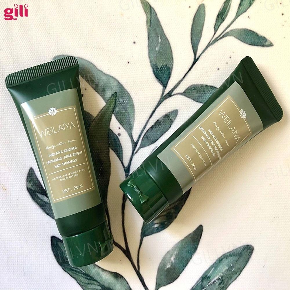 Bộ gội xả Hà Thủ Ô Weilaiya Zingiber 20ml + 20ml chính hãng
