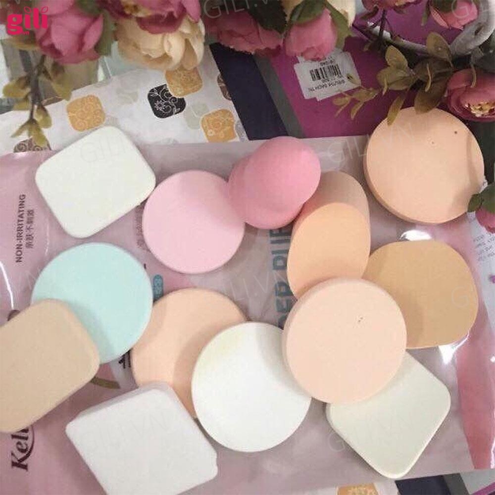 Bông mút trang điểm Keli Powder Puff set 6 miếng chính hãng