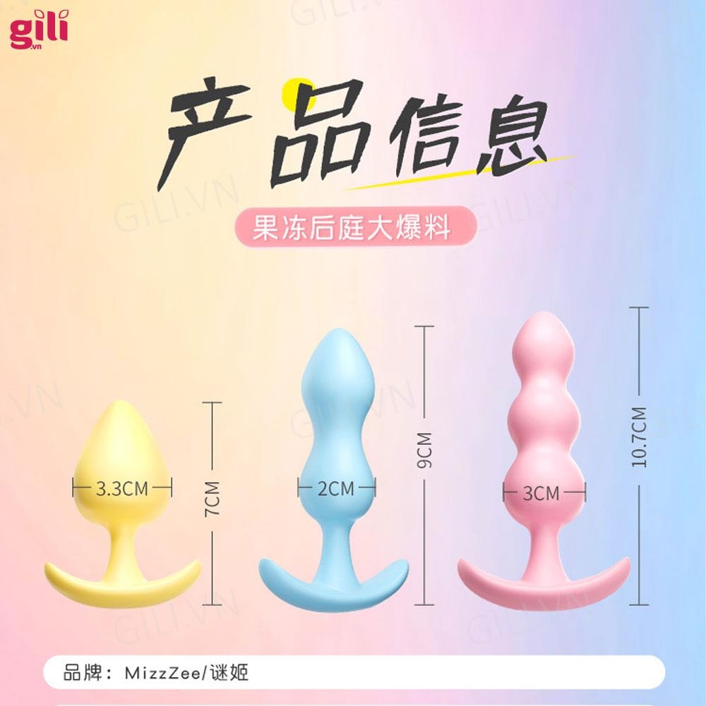 Plug hậu môn Mizz Zee silicone set 3 chiếc chính hãng