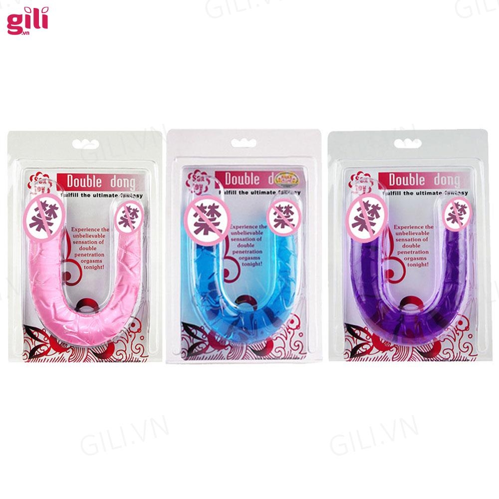 Dương vật giả Baile Double Dong 2 đầu silicone trong suốt chính hãng