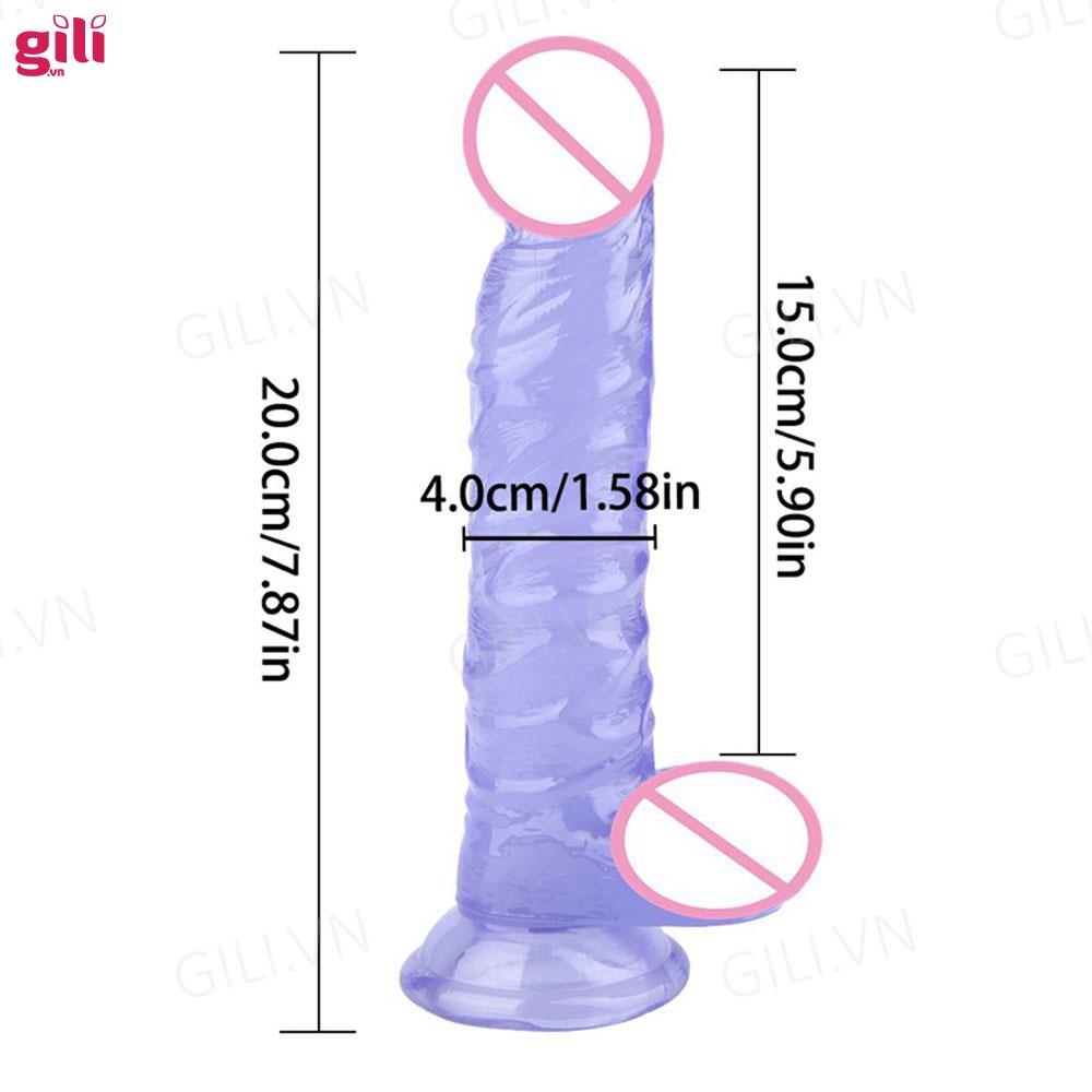 Dương vật giả hít tường silicone trong suốt chính hãng