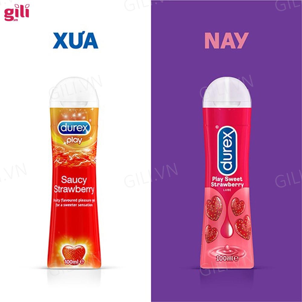 Gel bôi trơn hương dâu Durex Strawberry chai 100ml chính hãng