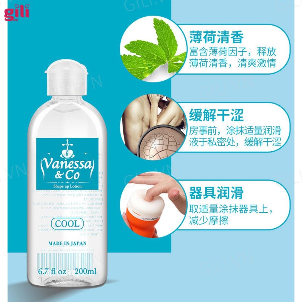 Gel bôi trơn Vanessa & Co Cold tinh chất bạc hà 200ml chính hãng