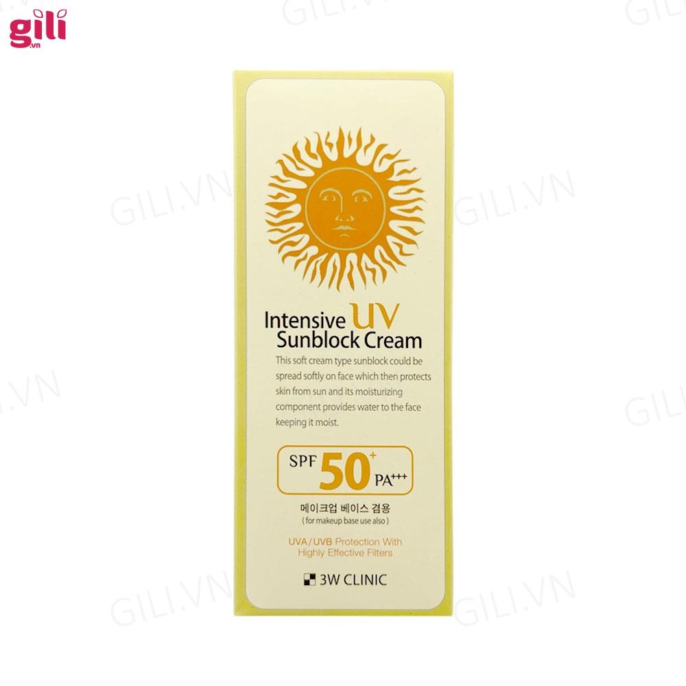 Kem chống nắng 3W Clinic Intensive UV Sunblock Cream 70ml chính hãng