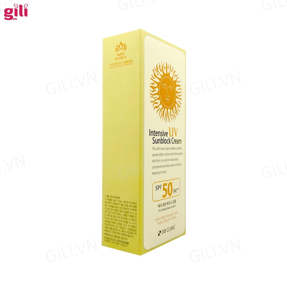 Kem chống nắng 3W Clinic Intensive UV Sunblock Cream 70ml chính hãng