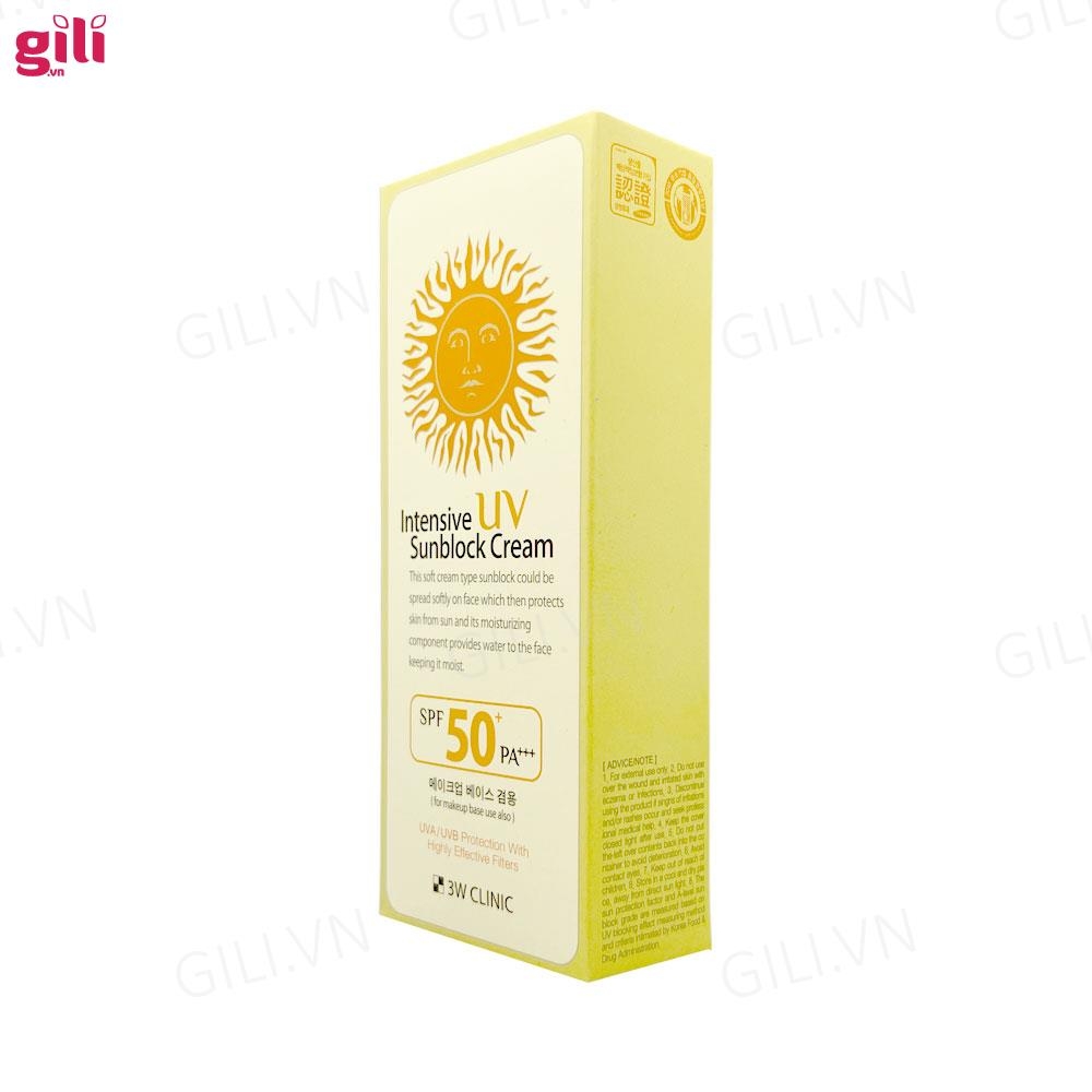 Kem chống nắng 3W Clinic Intensive UV Sunblock Cream 70ml chính hãng