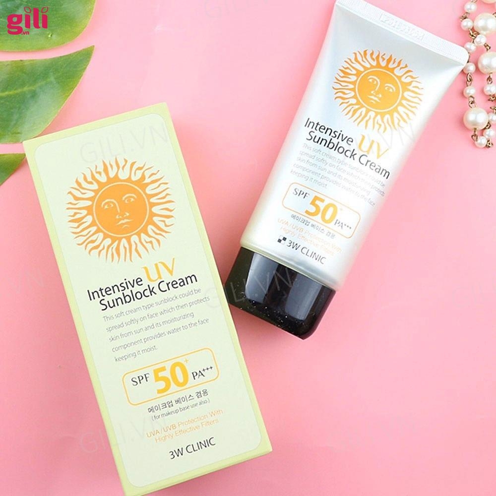 Kem chống nắng 3W Clinic Intensive UV Sunblock Cream 70ml chính hãng