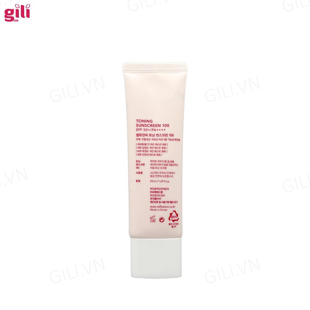 Kem chống nắng Cell Fusion C Toning Sunscreen 100 SPF50+ chính hãng