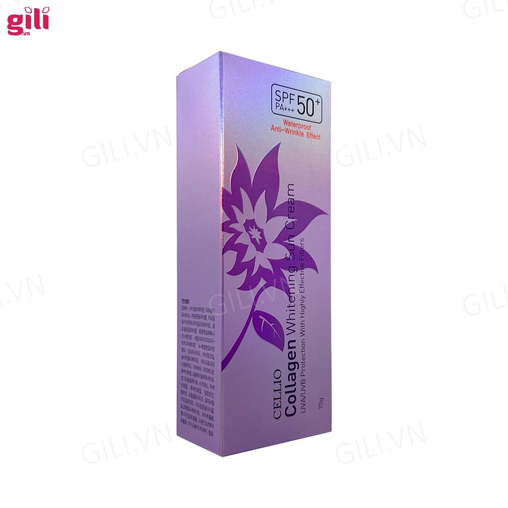 Kem chống nắng Cellio Collagen Whitening Sun Cream 70gr chính hãng