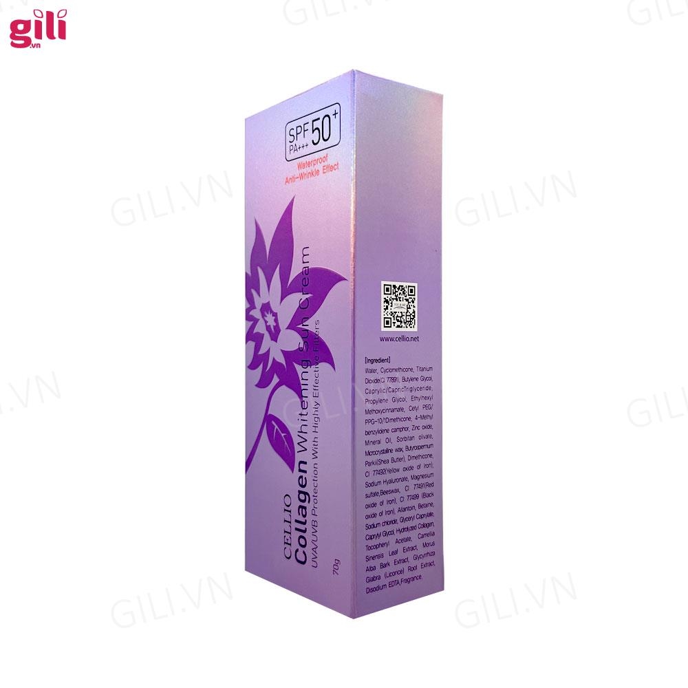 Kem chống nắng Cellio Collagen Whitening Sun Cream 70gr chính hãng