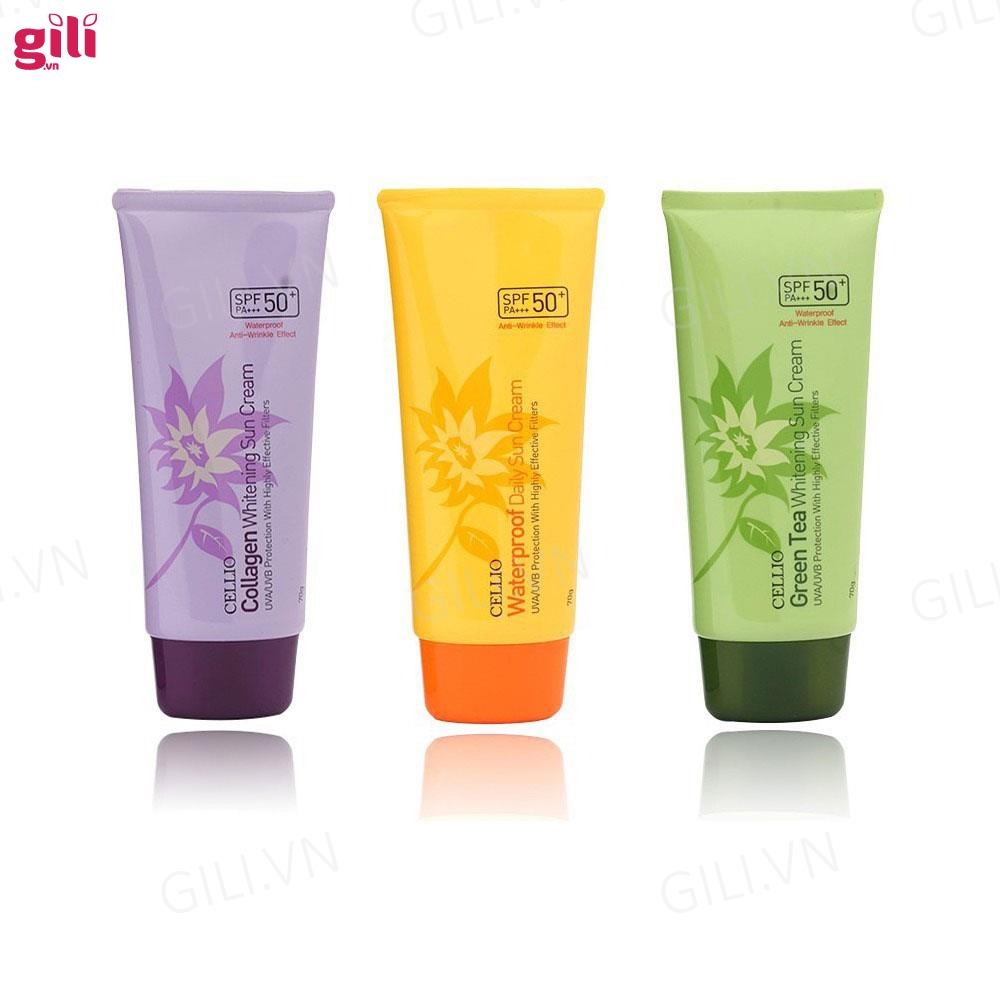 Kem chống nắng Cellio Collagen Whitening Sun Cream 70gr chính hãng