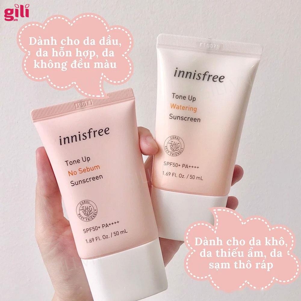 Kem chống nắng Innisfree Tone Up No Sebum SPF50+ 50ml chính hãng