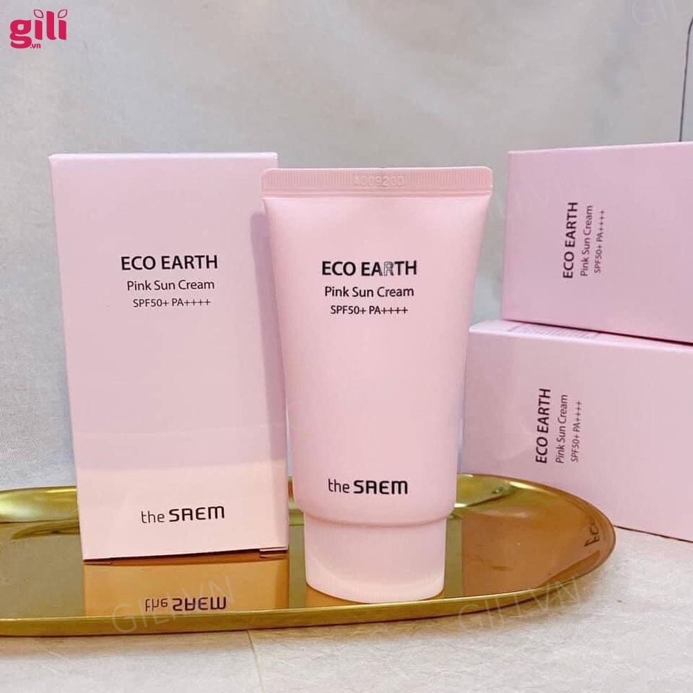 Kem chống nắng The Saem Eco Earth Pink Sun Cream Ex 50ml chính hãng