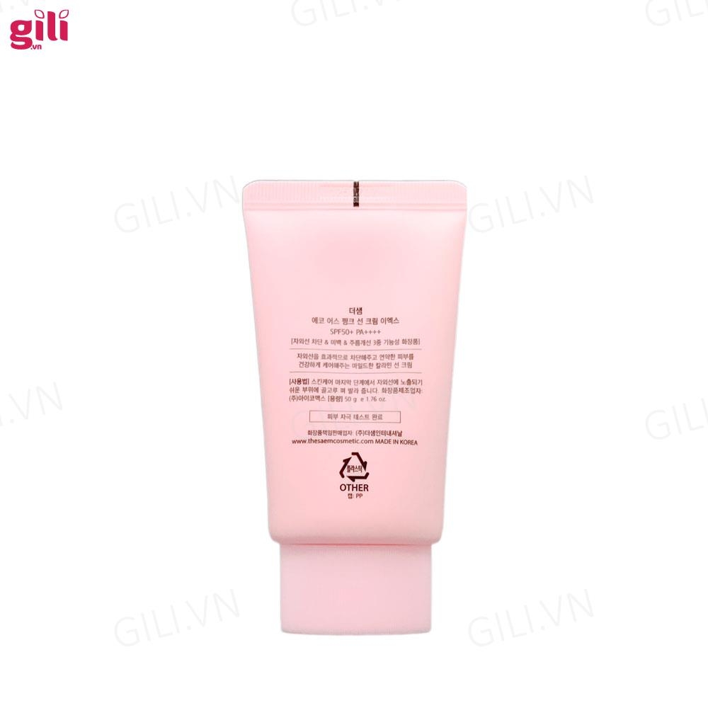 Kem chống nắng The Saem Eco Earth Pink Sun Cream Ex 50ml chính hãng