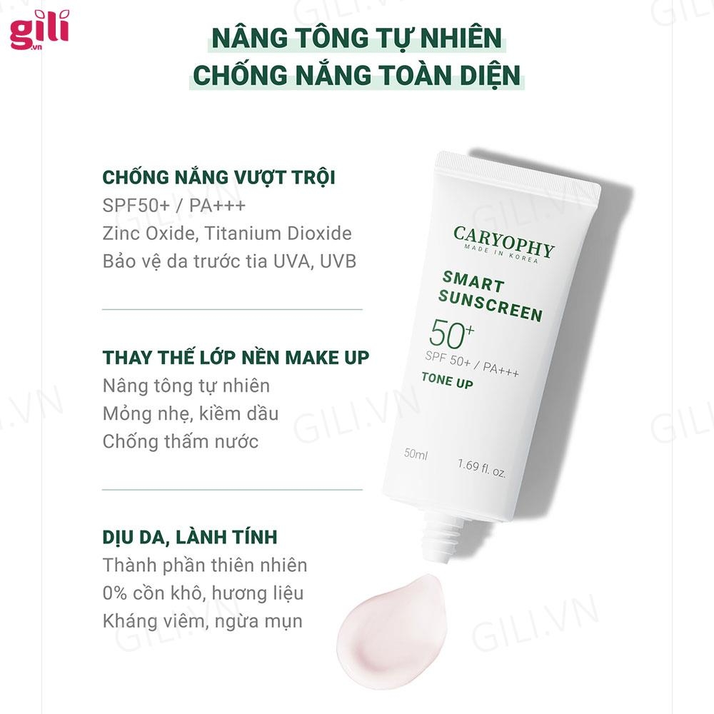 Kem chống nắng 3in1 Caryophy Smart Sunscreen Tone Up 50ml chính hãng