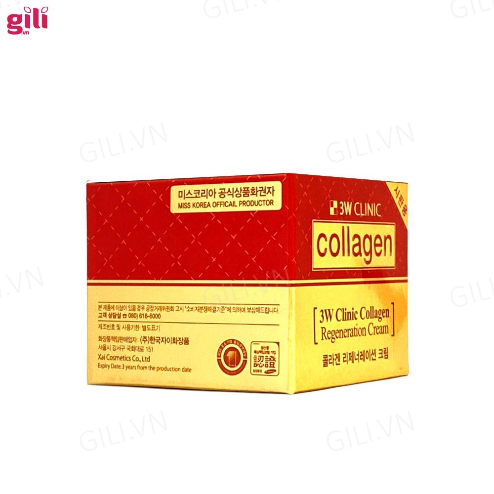 Kem dưỡng trắng 3W Clinic Collagen Regeneration Cream 60ml chính hãng