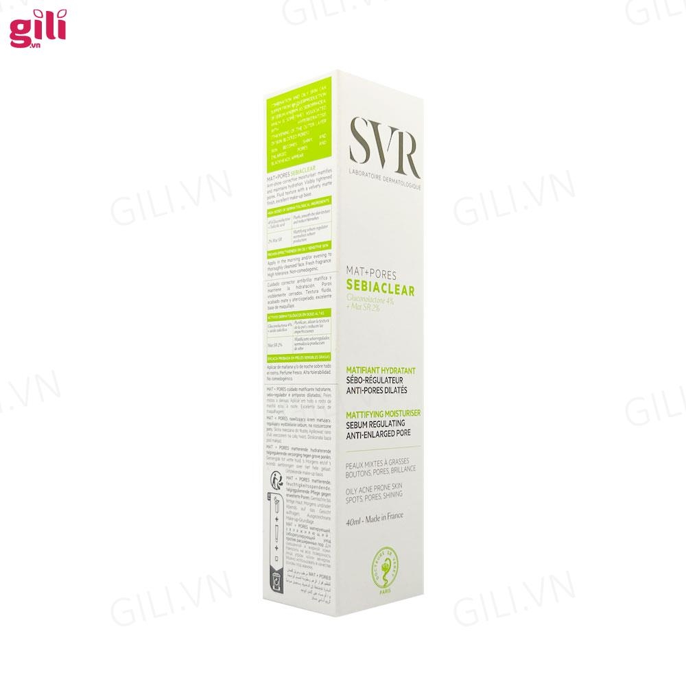 Kem dưỡng SVR Sebiaclear Gluconolactone 4% + Mat SR 2% 40ml chính hãng