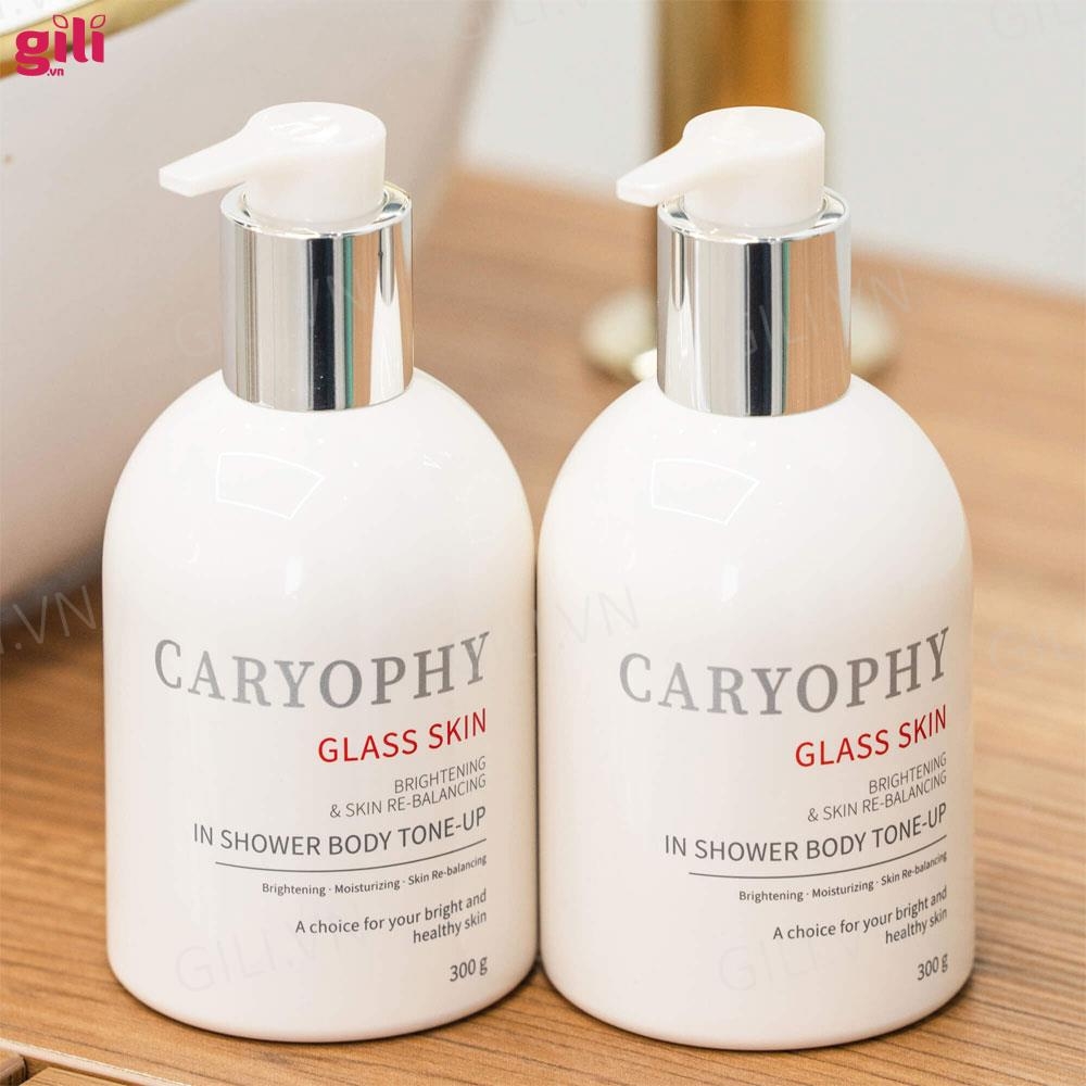 Lotion body Carophy Glass Skin In Shower Body Tone Up 300gr chính hãng