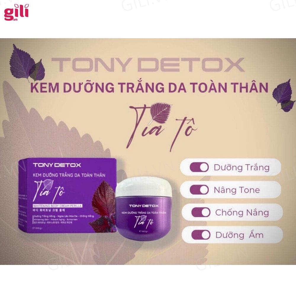 Kem dưỡng trắng da Body Tía Tô Tony Detox 180gr chính hãng