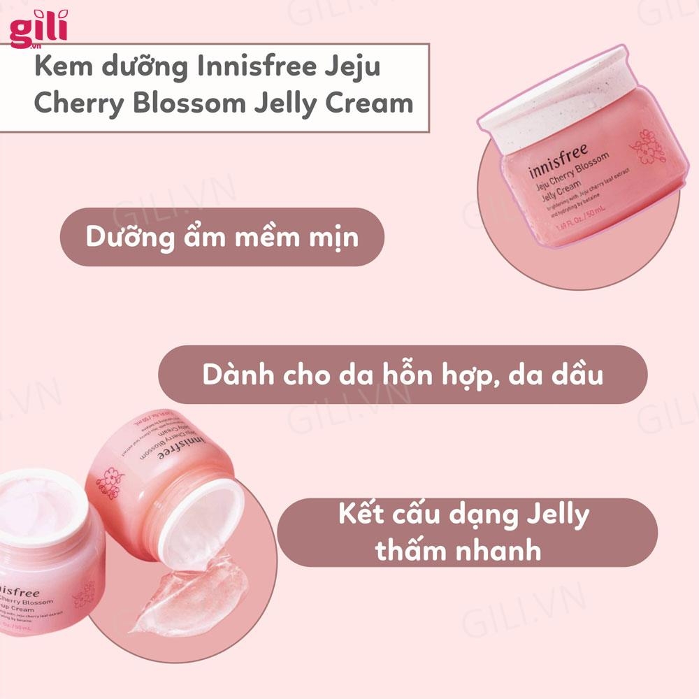 Kem Innisfree Jeju Cherry Blossom Jelly Cream 50ml chính hãng
