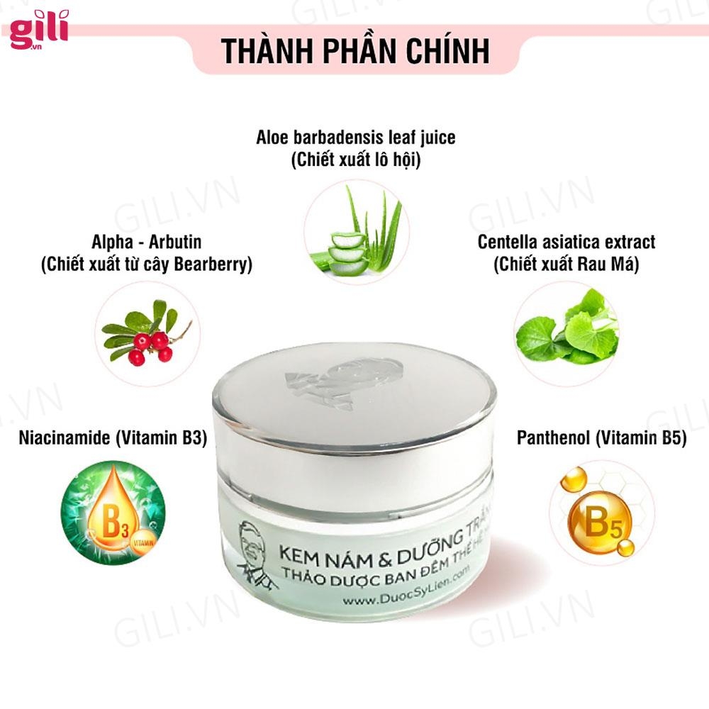 Kem nám dưỡng trắng thảo dược Dược Sĩ Liên ban đêm 12gr chính hãng