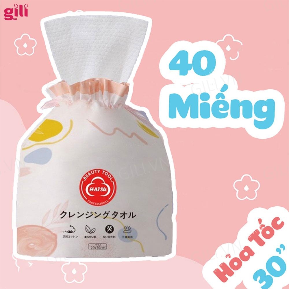 Khăn Lau Mặt Đa Năng Hatsu 40 Khăn 150gr Chính Hãng