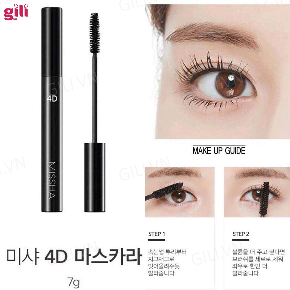 Chuốt mi mascara 4D Missha The Style 7gr dày mi chính hãng