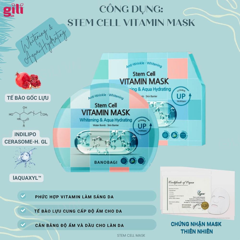 Mặt nạ Banobagi Stem Cell Whitening & Aqua set 10 miếng chính hãng