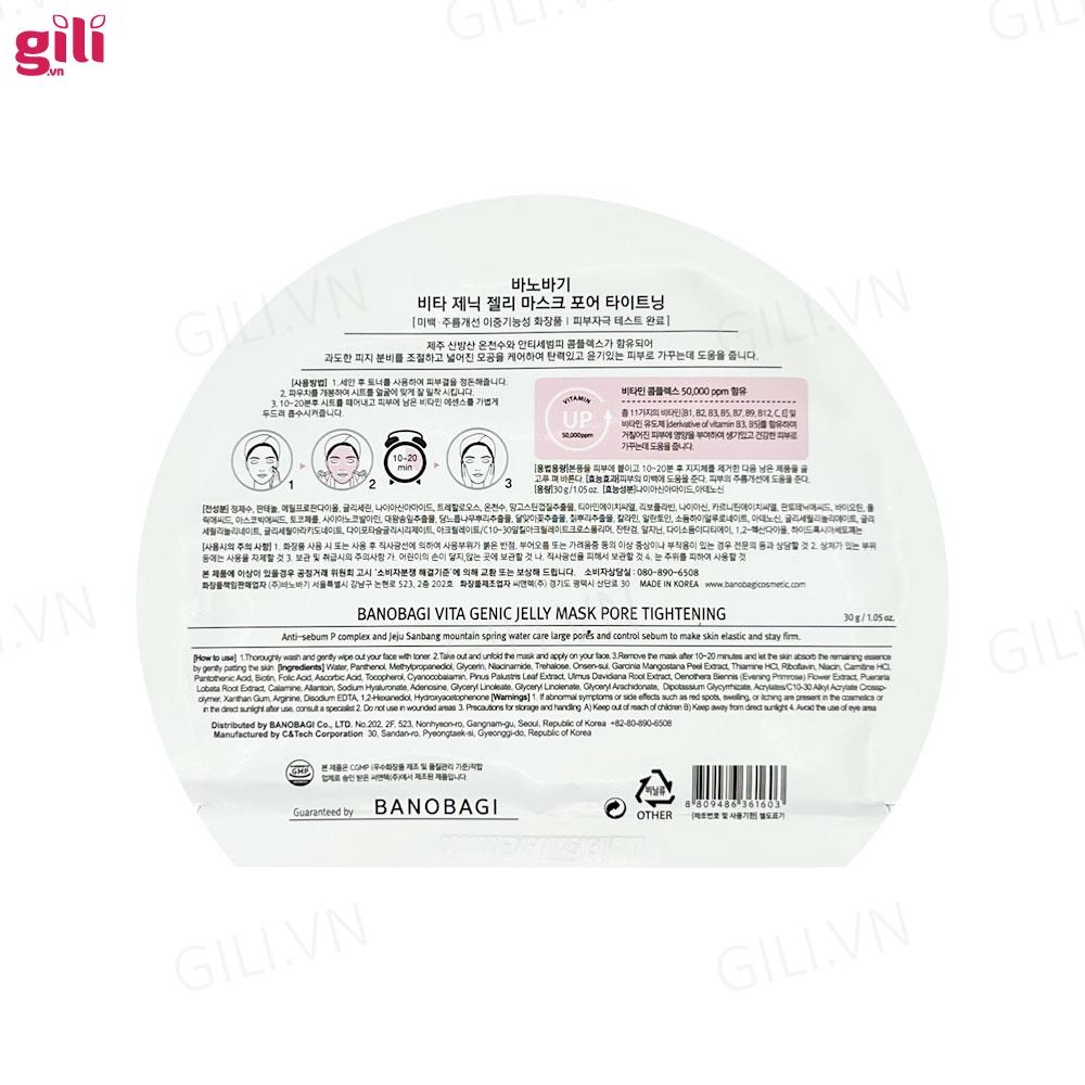 Mặt nạ Banobagi Vita Genic Jelly Mask Pore Hồng set 10 miếng chính hãng