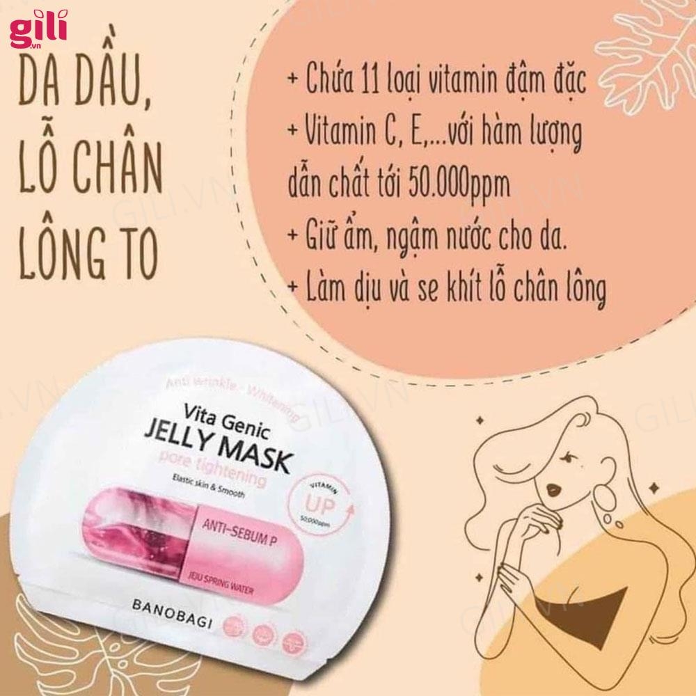 Mặt nạ Banobagi Vita Genic Jelly Mask Pore Hồng set 10 miếng chính hãng