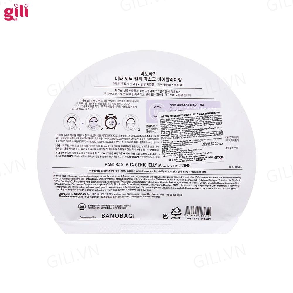 Mặt nạ Banobagi Genic Jelly Mask Vitalizing set 10 miếng chính hãng