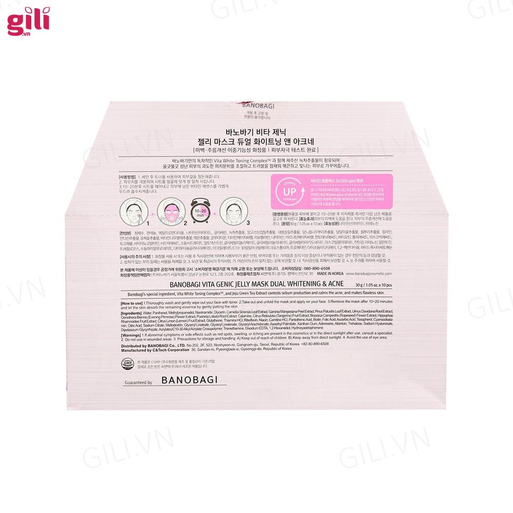 Mặt nạ Banobagi Genic Mask Whitening Acne set 10 miếng chính hãng