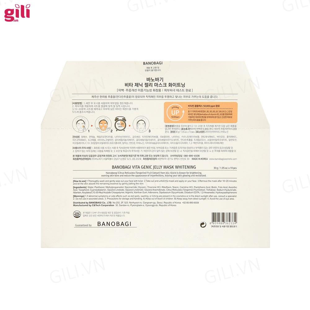 Mặt nạ Banobagi Genic Jelly Mask Vitamin C set 10 miếng chính hãng