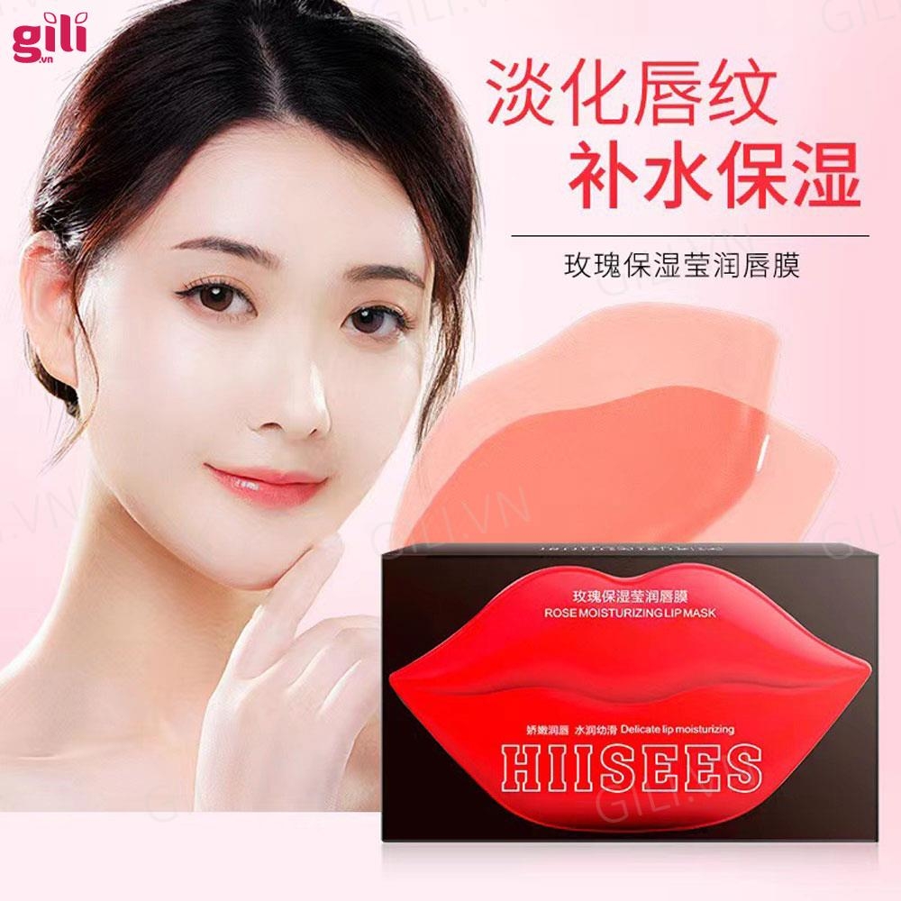 Mặt nạ dưỡng môi Hiisees Rose Moisturizing 20 miếng 60gr chính hãng