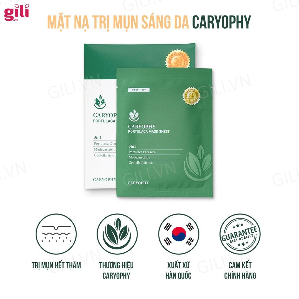 Mặt nạ dưỡng da Caryophy Portulaca Mask Sheet set 10 miếng chính hãng