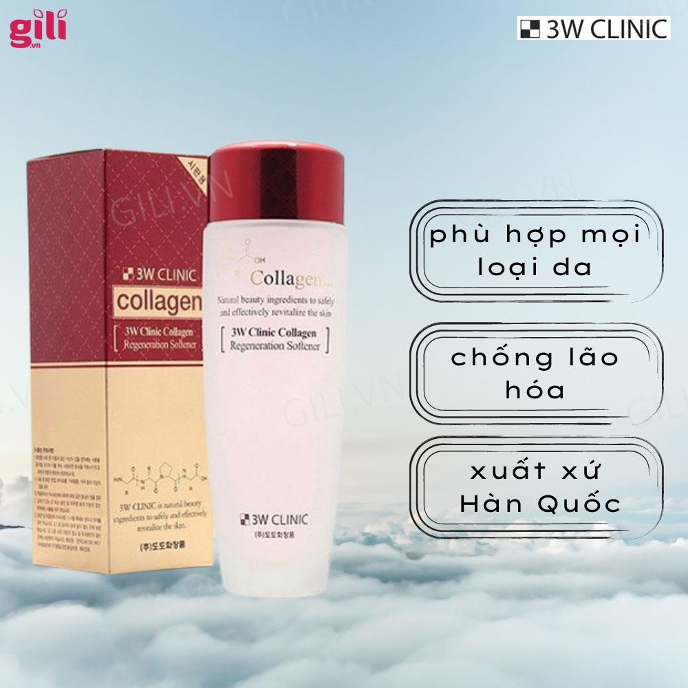 Nước hoa hồng 3W Clinic Collagen Regeneration Softener chính hãng