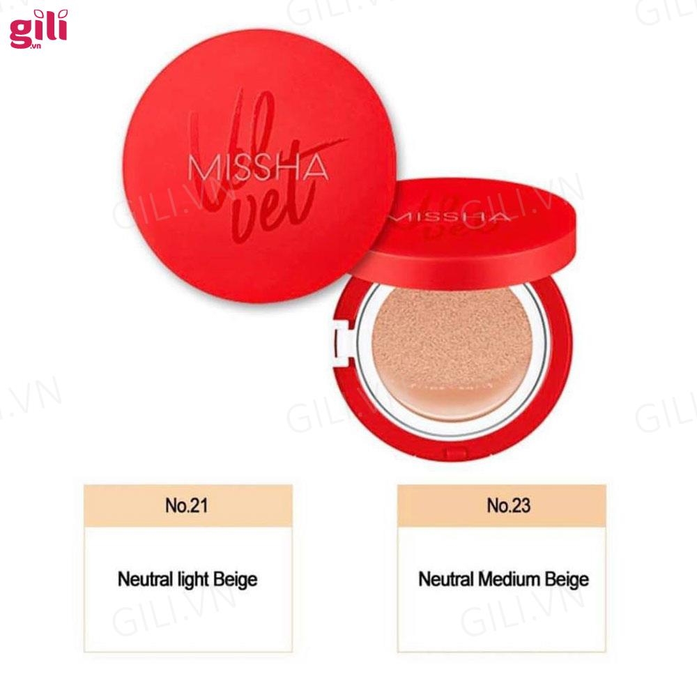 Phấn nước Missha Đỏ Velvet Finish Cushion Tone 23 15gr chính hãng