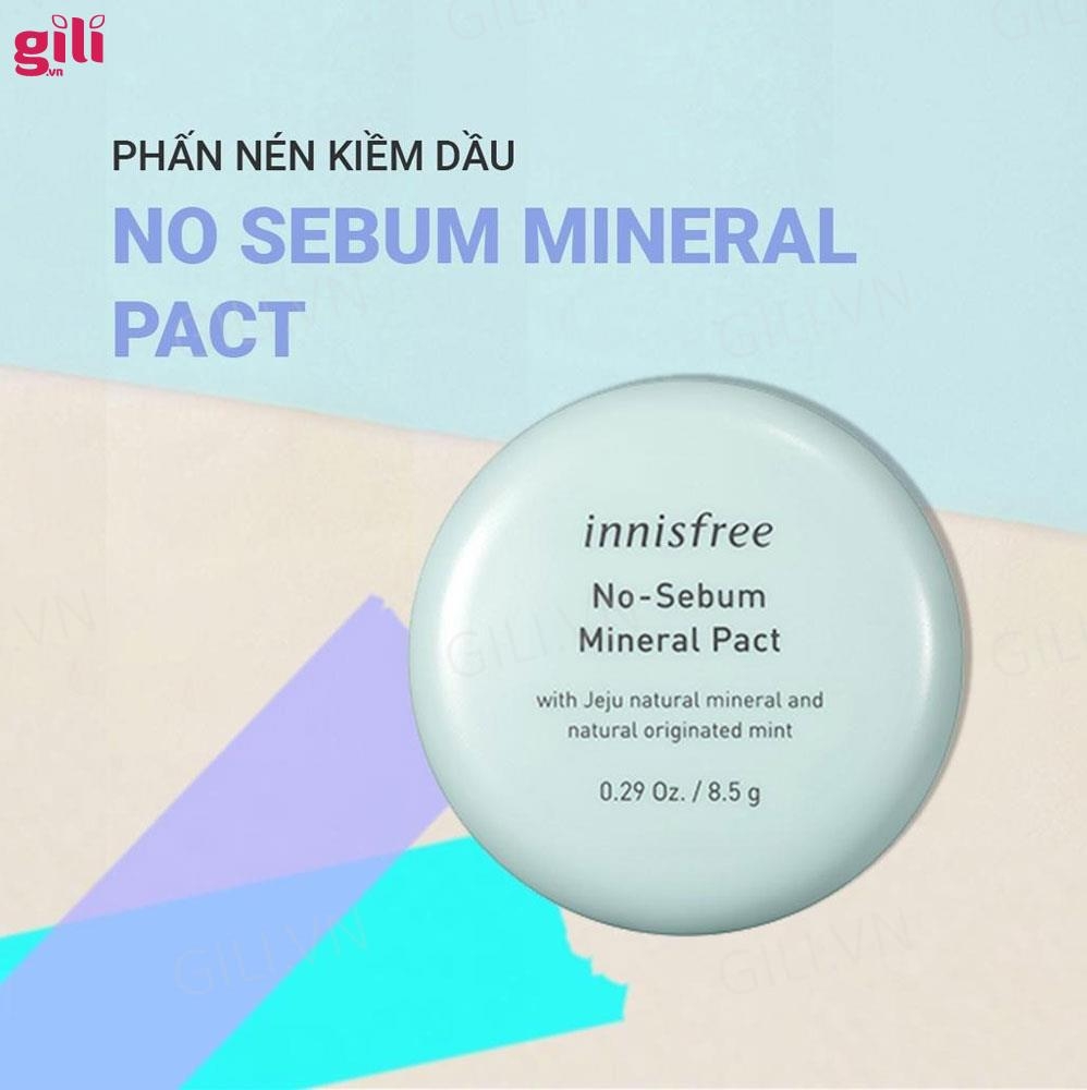 Phấn phủ dạng nén Innisfree No-Sebum Mineral Pact 8.5gr chính hãng