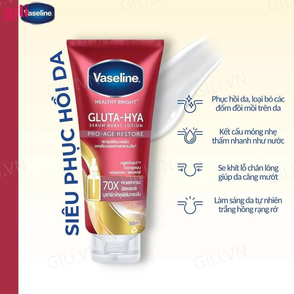 Sữa dưỡng thể Vaseline Gluta-Hya 70x Pro-Age Restore 300ml chính hãng