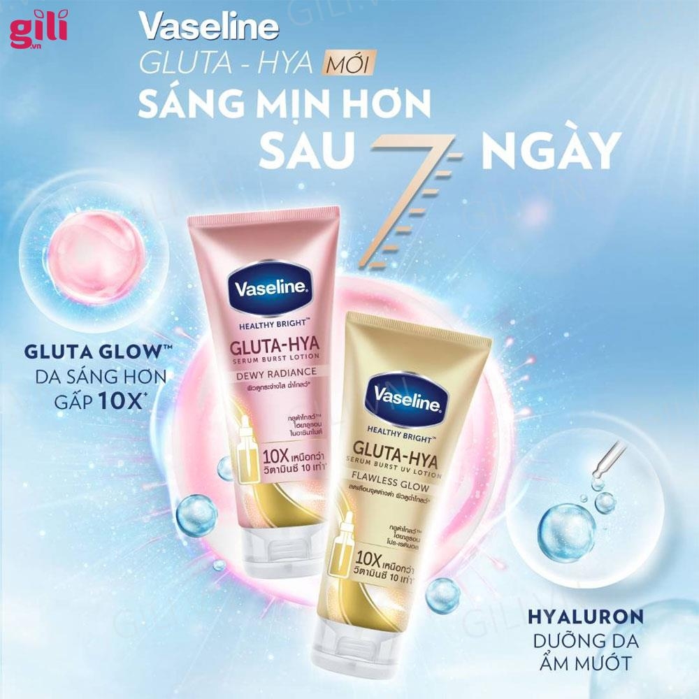 Dưỡng Thể Vaseline Healthy Bright Gluta-Hya Dewy Radiance Chính Hãng