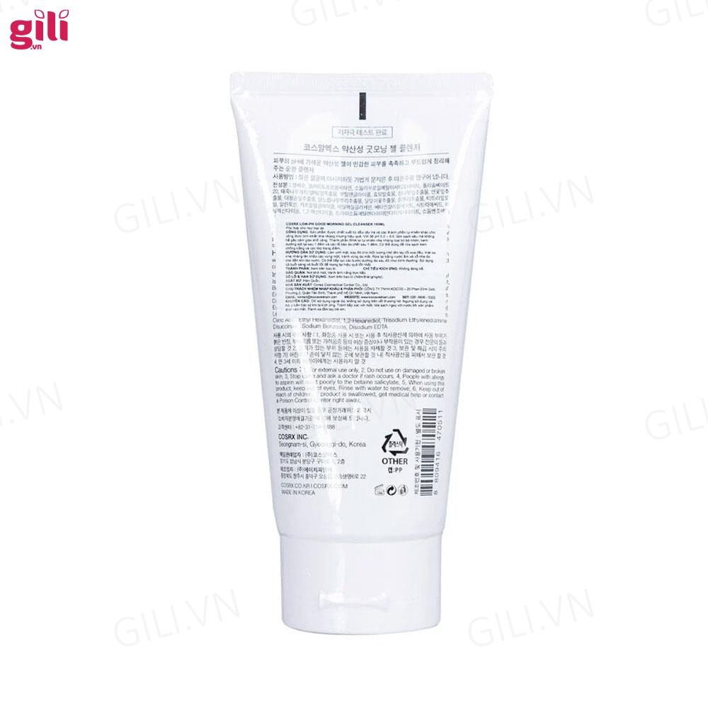 Sữa rửa mặt Cosrx Low pH Good Morning Gel Cleanser 150ml chính hãng