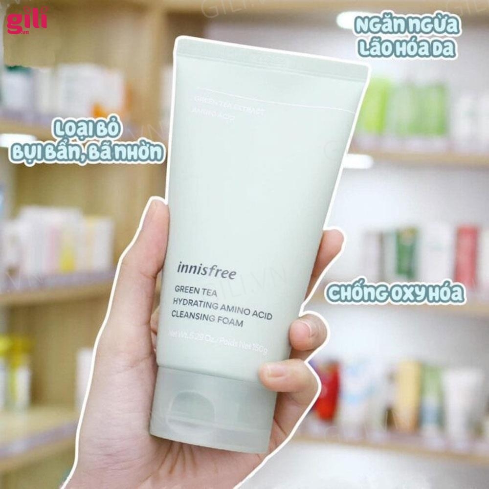 Sữa rửa mặt Innisfree Green Tea Amino Acid Cleansing 150ml chính hãng