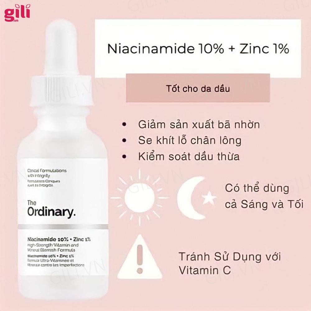 Tinh chất serum The Ordinary Niacinamide 10% + Zinc 1% chính hãng